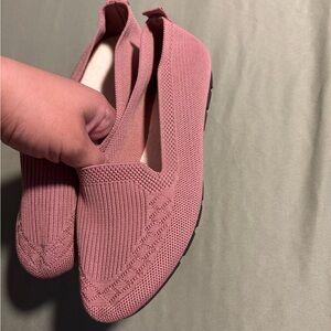 Women's Pink Knit Loafers